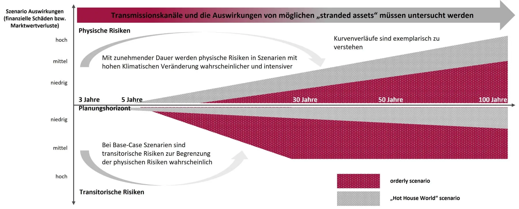 Klimastresstest, Folgen der physischen und transitorischen Risiken
