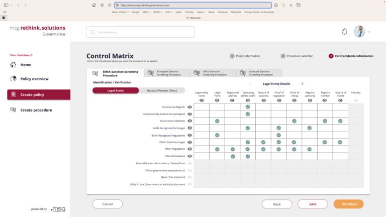 Compliance, Control-Matrix