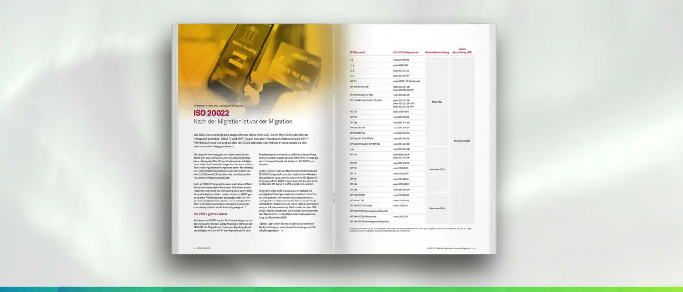 ISO 20022: Nach der Migration ist vor der Migration, NEWS 03-2023