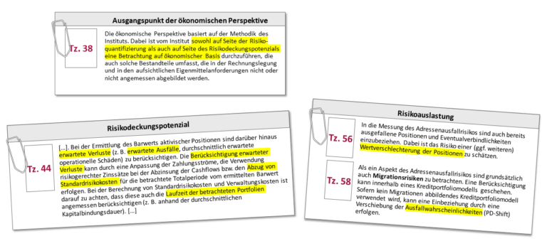 Darstellung der Anforderungen der Aufsicht an die ökonomische Perspektive - Adressenausfallrisiko